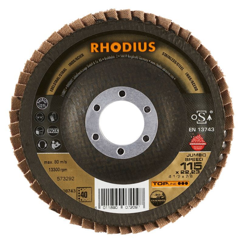  Rhodius JUMBO SPEED EXTENDED Fächerscheibe mit Keramik Korn