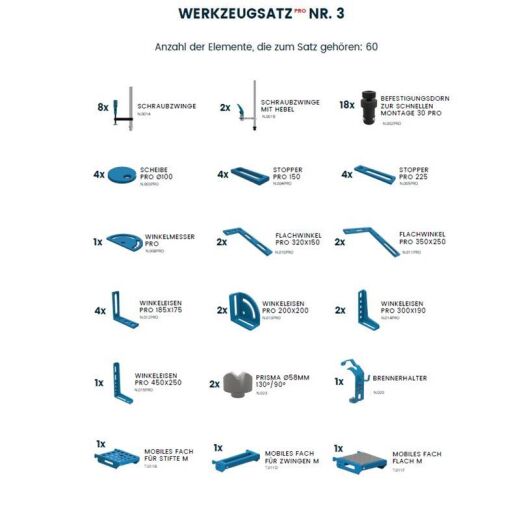 GPPH Pro Nr. 3 Set ohne Wagen Schwei&szlig;tisch Zubeh&ouml;r