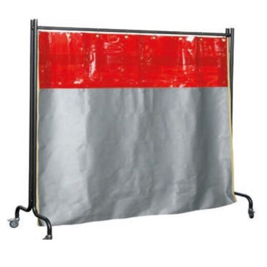 JUTEC Schwei&szlig;vorhang aus Hitzeschutzgewebe mit rotem Sichtfenster