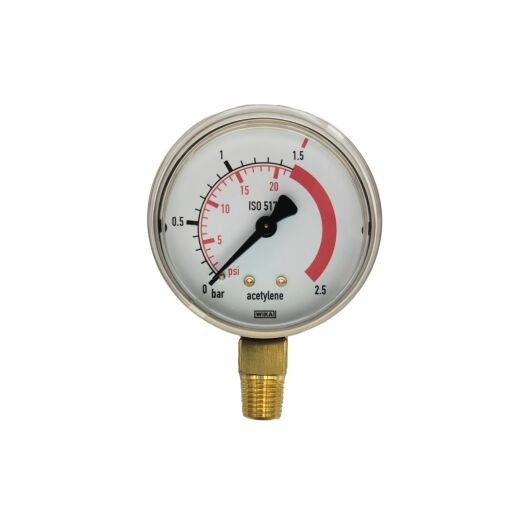 Harris Acetylen Arbeitsdruck Manometer &Oslash; 63 mm, G1/4RH